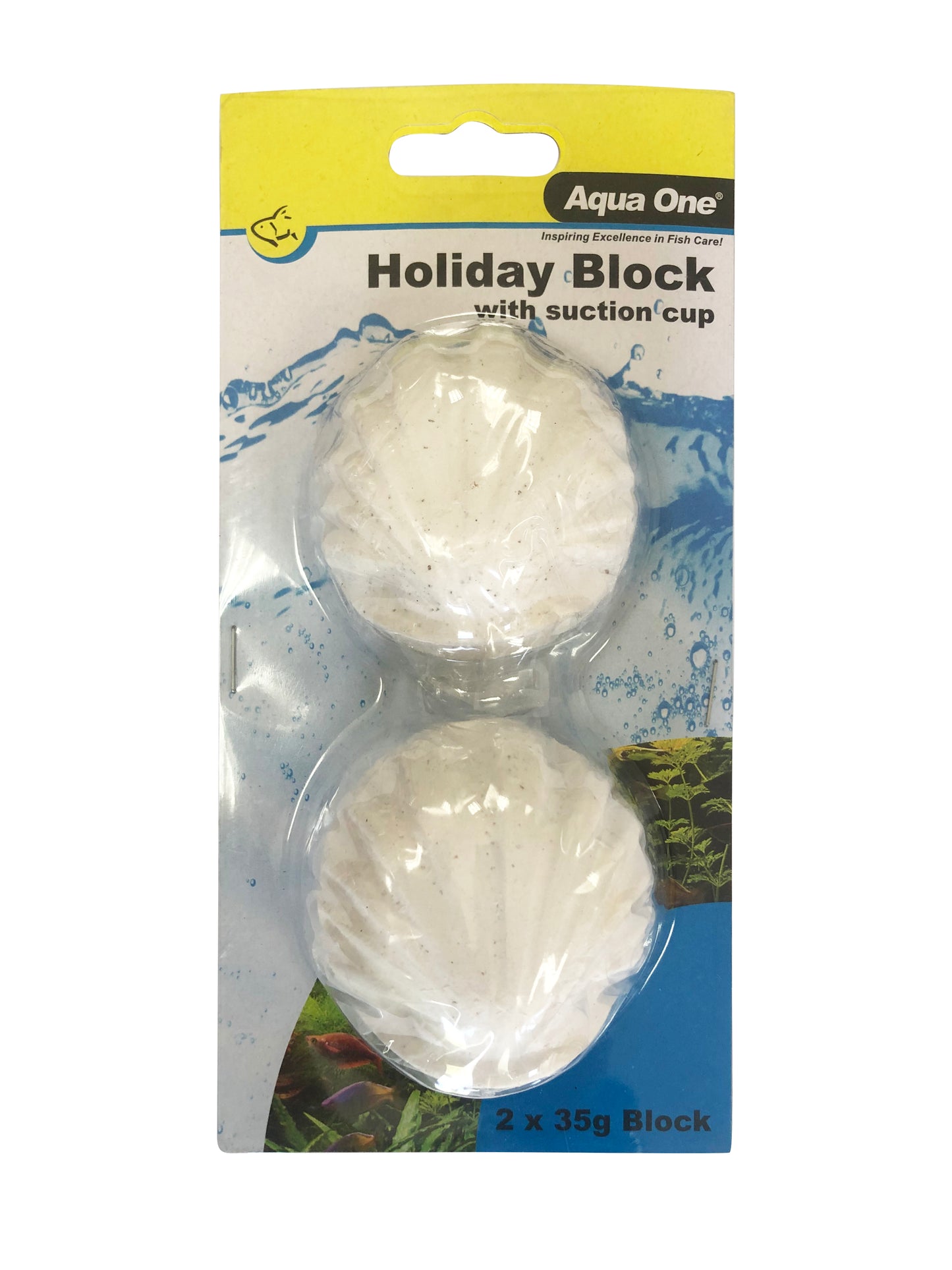 Block Holiday Fish Food With Suction Cup 2 X 40g