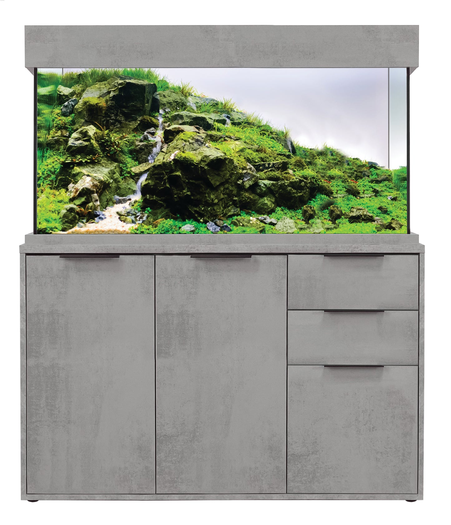 OakStyle 230 Cabinet (123x41x77cm) Industrial Concrete